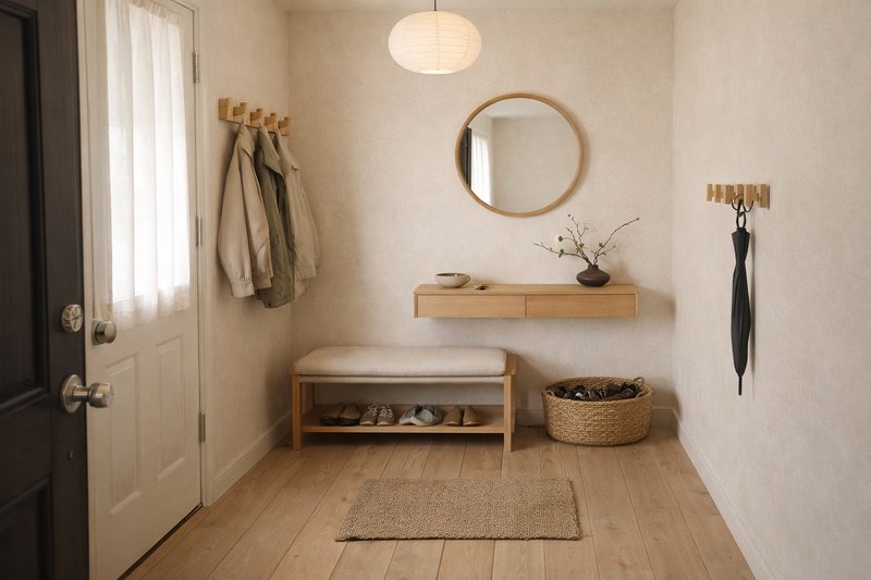 Entryway - Japandi after AI renovation