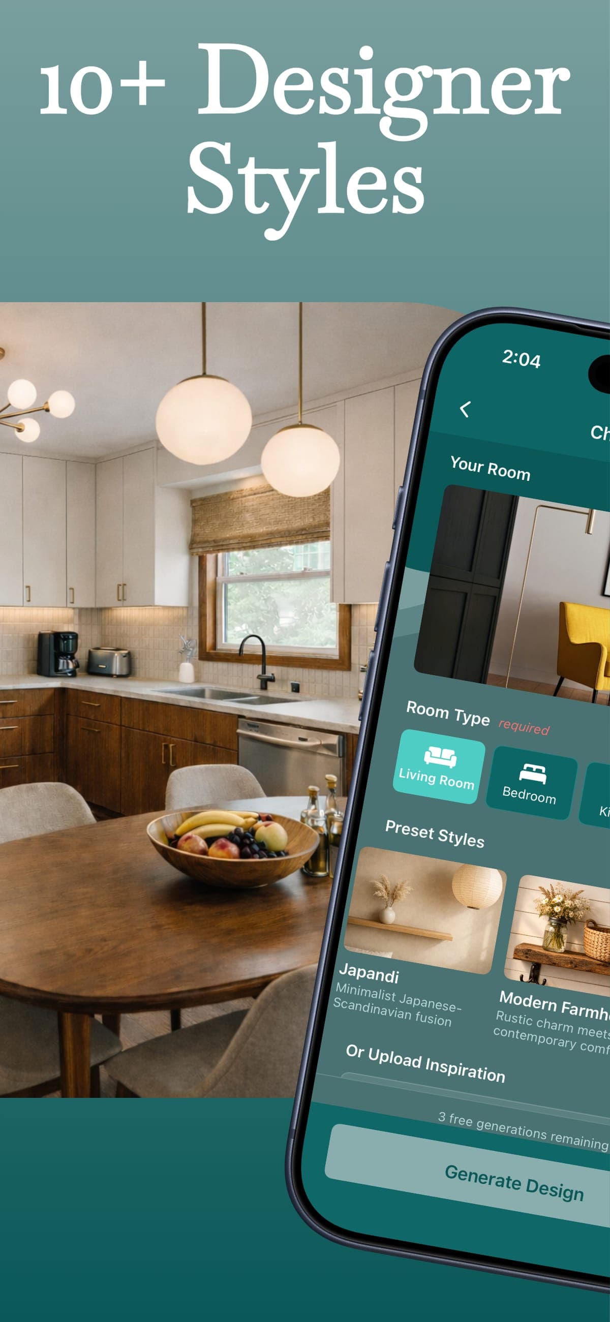 20+ AI interior design styles to choose from